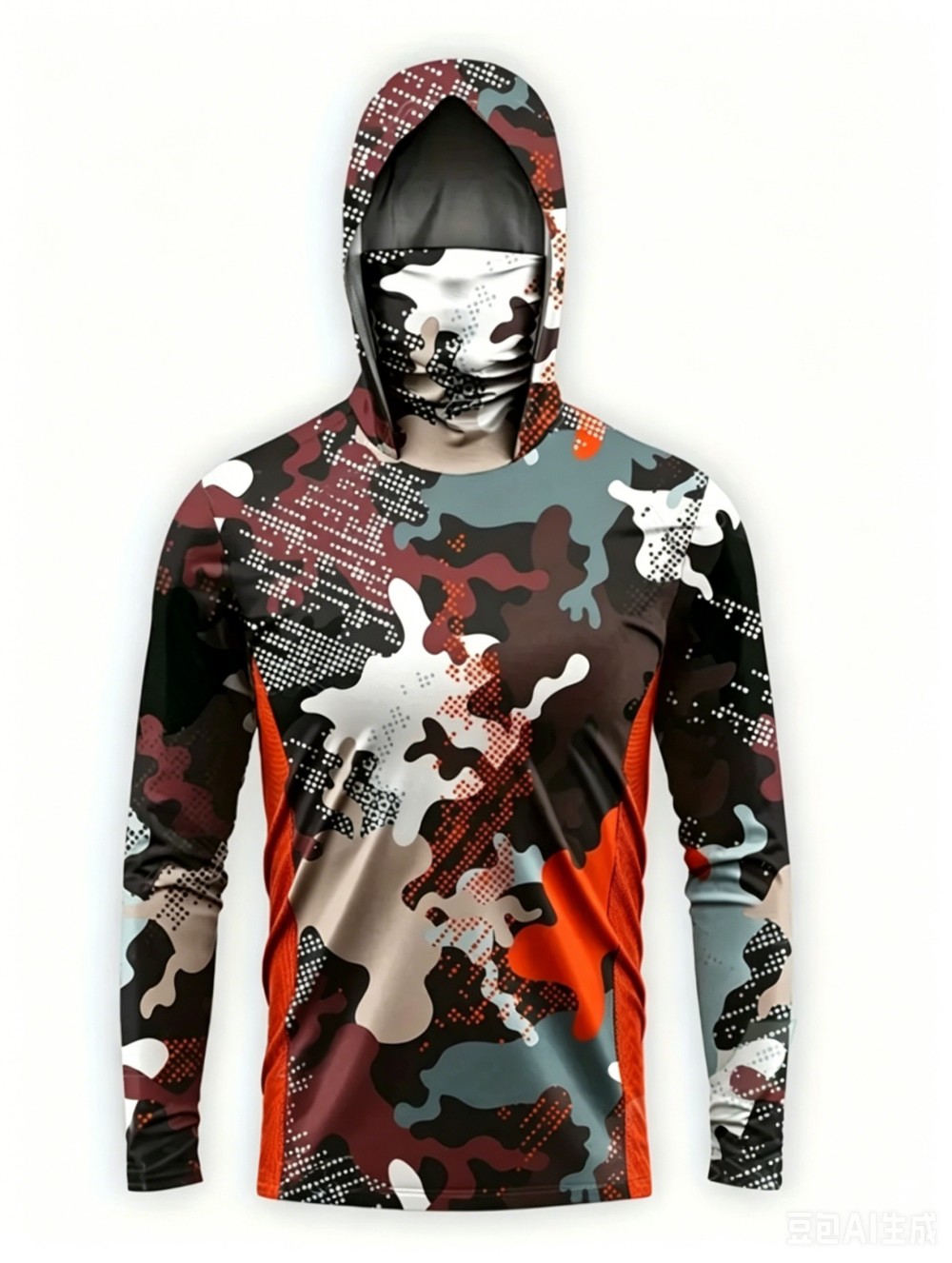 Fishing Mask Sun Protection - UPF50+ Camo Men Long Sleeve Fishing