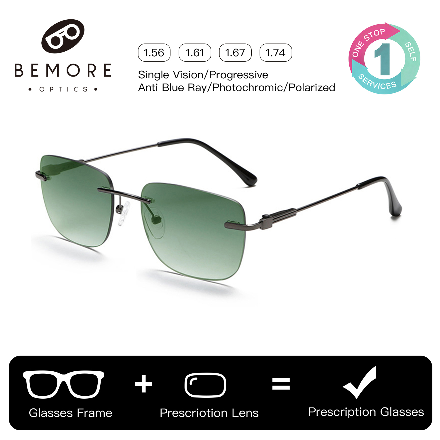 BEMORE Rimless Prescription Su - đánh giá và giá Fishing Sunglasses Polarized